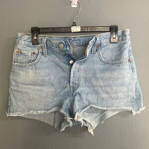 Levi’s 501 high rise Distressed button fly Denim Women Shorts size 30 #711